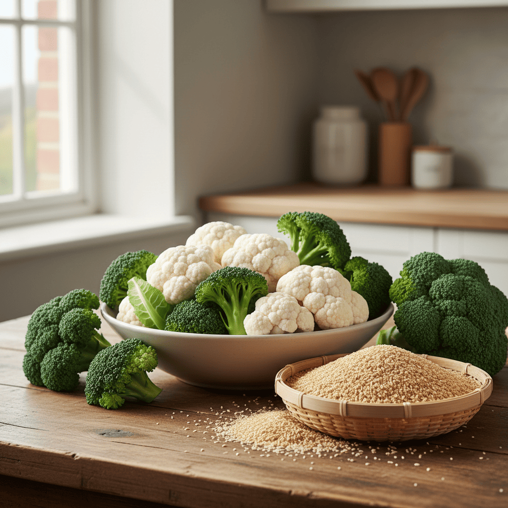 High-fiber raw vegetables and wheat bran that may irritate IBS